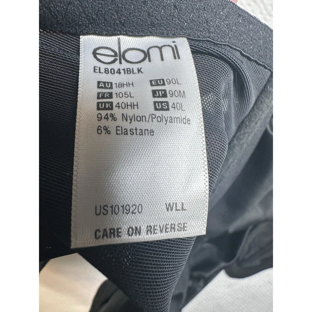 Elomi Energise EL8041 Underwire Sports Bra Black 40HH UK 40L US NWT Gym